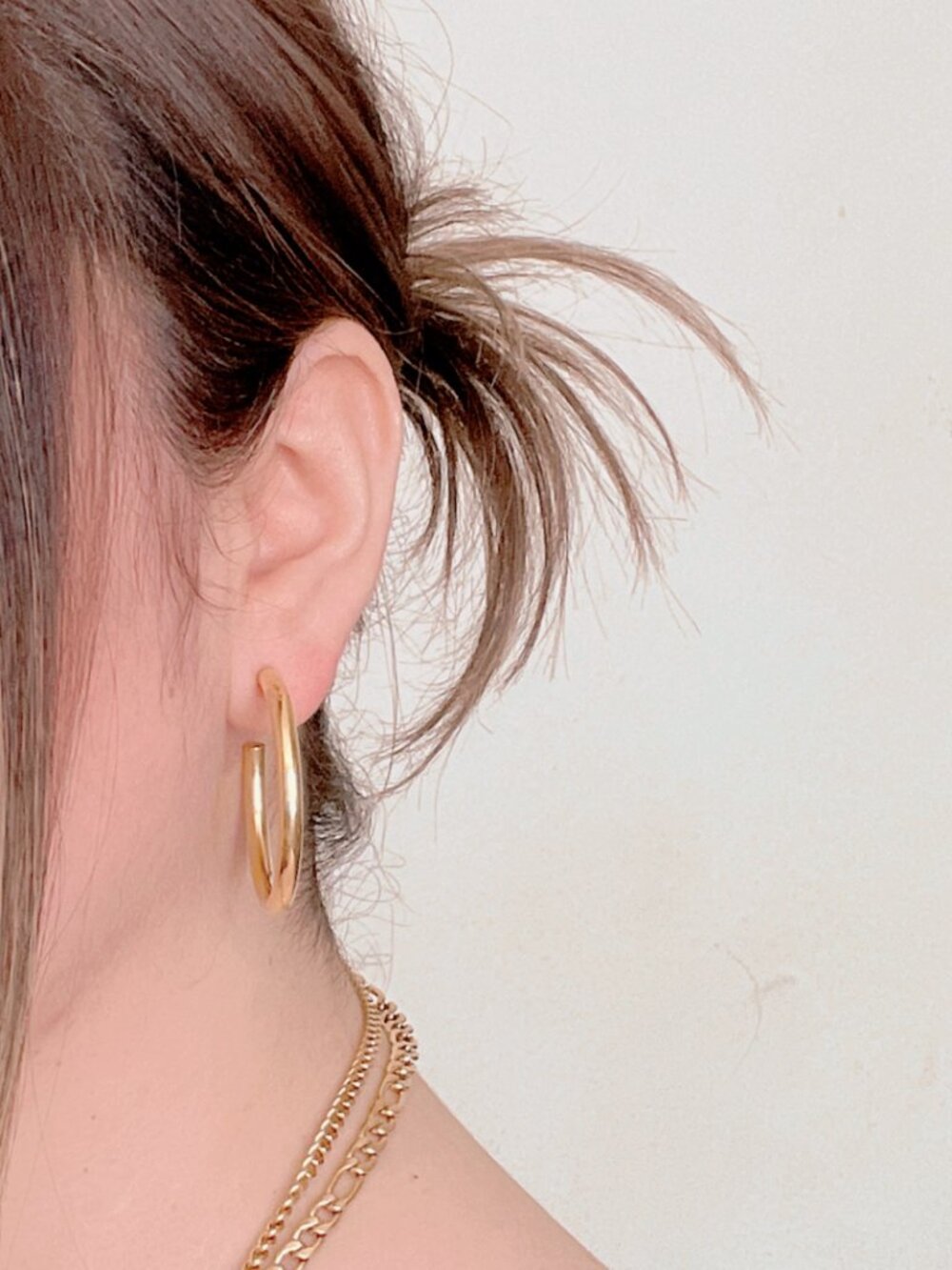 Aouri Chunky Hoop Earrings 42mm | 18K Gold Plated | New